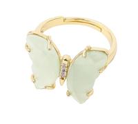 Générique Bague Femme Ajustable, Bague Ajustable En Pierre Naturelle Sertie D'Une Pierre Papillon En Cristal Doré, Alliance Reiki, Bijou D'Éternité, Cadeau De Saint-Valentin Pour Maman, Fille O