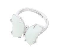 Générique Bague Femme Ajustable, Bague En Cristal De Pierre Naturelle Sertie D'Un Papillon, Ajustable, Éternité, Bijou Idéal Pour La Saint-Valentin, Maman, Fille Ou Amoureuse. Offrez-Lui Une Ba