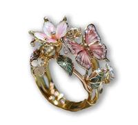 Générique Bague Papillon Fleurie pour Femme, Style Bohème, Dorée