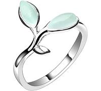 générique Bague réglable Ouverte Bague œil de Chat à germes Doux et Frais Bague feuilleDesign Pratique