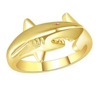 Générique Bague Réglable Ouverte en Cuivre Forme Requin Bijoux Requin pour Femmes Anneau Déclaration Design Unique Style Simple pour Occasions Spéciales