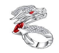 Générique Bagues à thème Loong chinois ouvertes modernes, décorées avec des diamants, accessoire pour tout le monde, cerceau chinois fait à la main