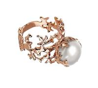 Générique Bagues antiques à de dentelle, avec motifs de corail et perles d ' imitation, bagues creuses,