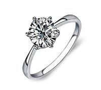 Générique Bagues de fiançailles, bague en argent plaqué princesse éternité faux diamant bande de mariage Bague de fiançailles pour les femmes, 8 rentable et durable