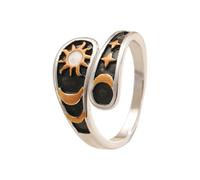 Générique Bagues réglables en cuivre robustes avec unique de lunes, étoiles et soleil pour un ajustement confortable et un pour toutes les occasions Bagues réglables en cuivre avec lunes