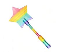 Générique Baguette Magique 3D Imprimée Tap to Pay Porte Carte Bancaire Contactless Accessoire Cosplay Magicien Fêtes Cadeau Insolite pour Adolescents et Adultes (Couleurs de l'arc-en-Ciel)