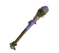Générique Baguette Sorciere - 16cm Pierre Naturelle Outil Rituel | Baguette Wiccan Cosplay Baton Magique Divination Meditation | Decoration Bois Paien Energie Spirituelle