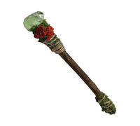 Générique Baguette Sorciere - 16cm Pierre Naturelle Outil Rituel | Baguette Wiccan Cosplay Baton Magique Divination Meditation | Decoration Bois Paien Energie Spirituelle