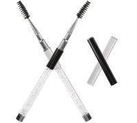 Générique Baguettes à Cils en Fibre Artificielle Strass, Lot de 2 Pièces, Brosses à Mascara Douces pour Peau, pour Usage Maison et Voyage