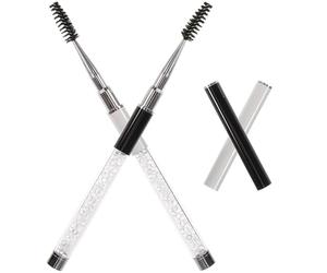 Générique Baguettes à Cils en Fibre Artificielle Strass, Lot de 2 Pièces, Brosses à Mascara Douces pour Peau, pour Usage Maison et Voyage