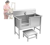 Générique Baignoire de Toilettage pour Chien Professionnelle en Acier Inoxydable (100cm)