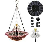 Générique Bain d'oiseau Solaire, en Cascade, décorative, résistante aux intempéries, Fontaine Solaire pour Abreuvoir à Oiseaux, pour Jardin, terrasse, Balcon, Bassin, Piscine, Parc