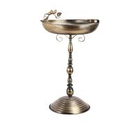 Générique Bain d'oiseaux D'extérieur en Métal, avec Support et Mangeoire, Design Classique et Robuste, Idéal pour Les Amoureux du Jardin, Balcon, Jardin