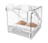 Générique Bain d'oiseaux Transparent, Bain-Marie monté sur Cage, Bains d'oiseaux de Petite et Moyenne Taille avec Transparente, Oiseau Plastique léger, Bains de volière avec Conception Facile à Net