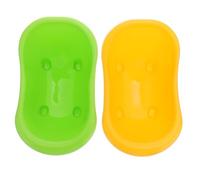 Générique Bain Oiseaux 2pcs en Plastique Jaune Multifonctionnel pour Perroquet et Petit Oiseau, Bassin de Solide et Pratique pour Animaux de Compagnie