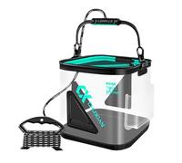 Générique Bait Tank - Portable Transparent Minnow Bucket | Fly Fishing Box Live Baits Container with Handle | Clear Water Storage Pouch for Outdoor Camping Angling Travel Gear