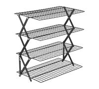 Générique Baking Cooling Rack - Stackable 4 Tier Kitchen Shelf | Stainless Steel Wire with Nonstick Aspect, Multiple Layer Organizer Pan, Home Party Restaurant and Baking Accessories