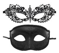 Générique Bal masqué, couvre-visages pour couples, 2 pièces Masque créatif pour femmes, Magnifiques décorations de bal masqué pour la fête d'Halloween