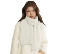 Générique Balai Clips laine unie automne-hiver pour unisexe, douce et chaude, idéale pour les couples. Écharpe Fleurs (White, One Size)