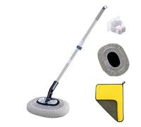 Générique Balai de Lavage Auto télescopique spécial à Tige courbée en Microfibre essoreuse, n'abîme Pas Le kit, Chenille inclinée 15°, Long(Mop-B)