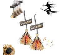 Générique Balai De Sorcière Dansant, Balai Magique d'halloween, Balais Hantés Flottants Et Mobiles avec Rires Effrayants, pour La Décoration d'halloween (2pcs)