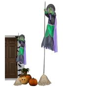 Générique Balai de Sorcière Volant - Décoration Halloween Volante - Décoration Effrayante pour Extérieur Portail Jardin Clôture Allée