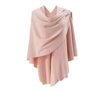 Générique Balai Magique Femmes Front Ponchos Tricoté Pull Wrap Topper Automne Hiver Châles Élégants Cape Robe De Concert Grande Taille (Pink, One Size)