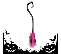 Générique Balai Sorcière Halloween - Manche Balai Magique | Accessoire Ruban Décoratif | pour Mur Extérieur Porche Jardin Maison Intérieur, Décorations Fête Adultes