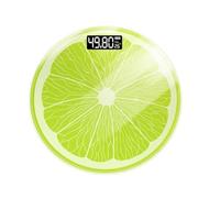 Générique Balance Électronique de Précision Motif Citron Écran LED Large en Verre Trempé pour Pesée Corporelle Facile et Gestion du Poids Domestique Jusqu'à 180kg