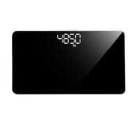 Générique Balance Électronique Portable Noire Surface Miroir, Capteurs Haute Précision et Verre Trempé, Échelle Compacte Rechargeable Voyage Maison