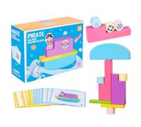 Générique Balance Game, Tower Stacking Puzzle Toy, Educational Sensory Childhood, Colorful Fine Motor Activity 1 Set Multicolor for Toddler Kids Indoor Outdoor Family Fun Wooden