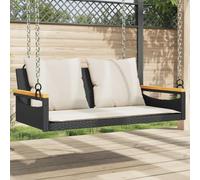 Générique Balancelle avec Coussins Noir 109x62x40 cm résine tressée,Meubles,Mobilier de Jardin,Sièges de Jardin,Bancs de Jardin,Noir,10.4 KG,368146