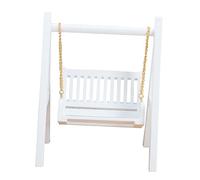 Générique Balançoire De Maison De Poupée Miniature De Meubles De Maison De Poupée Mini Accessoires pour Poupées Maison De Poupées Petite Balançoire De Jardin Doll Swing Blanche Bois