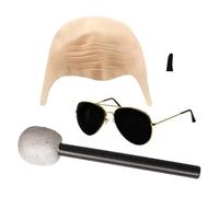 Générique Bald Cap for Men, Funny Cosplay Bald Caps with Glasses, Hilarious Headwear for Stage, Graduation, Theater, Costume, Party, Performance, Halloween, Cosplay, Men’s Ladies Use 2.17x10.63in