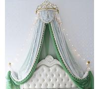 Générique Baldaquin De Lit Mural en Métal, Décoration De Chambre à Coucher avec Moustiquaire en Dentelle, Baldaquin De Lit en Dôme (B 1.5m (for 5 ft Bed))