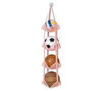 Générique Ball Holder - Multi-Layer Space-Saving Wall Mount for Stowing | Iron Wire Construction with Vertical Tiered Alignment & Screw Fixation Kit for Football, Plush Doll Toys, Home and Apartment