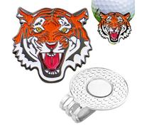 Générique Ball Marker Hat Clip - Magnetic Golf Ball Marker Holder with Tiger Design, Metal Golf Hat Clip Holder for Caps Visors, Portable Gollf Maarker Cllip Accessory for Men Women Goolf Players