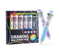 Générique Ball Point Pens - 6 Piece 10-in-1 Toy Office School Supplies, 13x2cm Fine Point Smooth Writing Retractable Pens - Extensive For Dorm Libraries Home Birthday Party Favors Holiday Journaling
