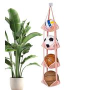 Générique Ball Storage Rack - Space-Saving Hanging Mesh Bags, Vertical Basketball Racks | Beverage Protection Collection Set for Football Plush Doll Toys Home Apartment Garage Bedroom Living Room