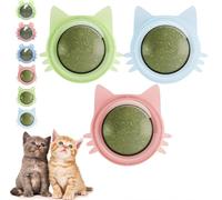 Générique Balle à l'herbe à Chat, Balle adhésive à 360° en Herbe à Chat Naturelle, Jouet Rotatif à mâcher pour Nettoyer Les Dents, balles comestibles pour Chats d'intérieur (Style Chat)