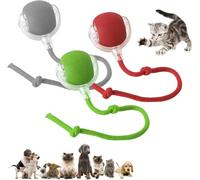 Générique Balle à Rouler pour Chat Et Chien,Interactive à Rouler pour Chien, Virale à Mâcher Automatique, pour Chats Et Chiens, Balle électrique Rechargeable pour Chat (Rouge + Gris + Vert)