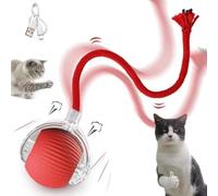 Générique Balle à Rouler pour Chat Et Chien,Interactive à Rouler pour Chien, Virale à Mâcher Automatique, pour Chats Et Chiens, Balle électrique Rechargeable pour Chat (Rouge)