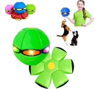 Générique Balle De Deformation Frisbee Chien, Boule Soucoupe Volante pour Chien, Frisbee Transformé en Balle, Jouet Portable pour Animaux De Compagnie (Vert)