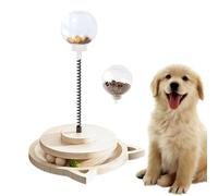Générique Balle Distributeur de Croquettes pour Chien,Jeu Interactif avec Piste en Bois - avec Ressort pour Friandises | pour Alimentation Lente Interactive Stimulation Mentale et Anti-Ennui