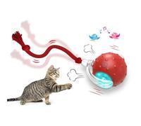 Générique Balle électrique Intelligente, Auto-Roulant interactif pour Chat - Balle Automatique Mobile Rechargeable interactif avec Un Son d'oiseau stimule l'instinct de Chasse chez Les Chats. (Rouge)