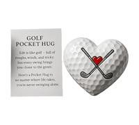Générique Balle Golf - 8x8cm Cœur De Poche | Boule De Golf Décorative avec Cartes D'Inspiration Et Citations Motivation, Cadeau Résine Papier pour Ami Collègues Hommes Femmes Noël Pâques, Blanc Jaune
