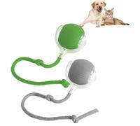 Générique Balle Interactive à Rouler pour Chien, Activée par Le Mouvement, Rouler pour Chat Et Chien, Balle Virale Intelligente pour Grands Et Petits Chiens (Gris +Vert)