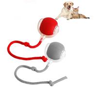Générique Balle Interactive à Rouler pour Chien, Activée par Le Mouvement, Rouler pour Chat Et Chien, Balle Virale Intelligente pour Grands Et Petits Chiens (Rouge +Gris)