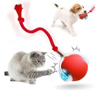 Générique Balle Interactive à Rouler pour Chien, Rouler pour Chat Et Chien, Activée par Le Mouvement, Balle Virale Intelligente pour Grands Et Petits Chiens (Rouge)