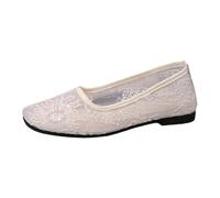 Générique Ballerines Femme Fleurs Dentelle Confortable Confort Mariage Chaussures Dentelle Pieds Larges Plates Ballerine Sexy Souples